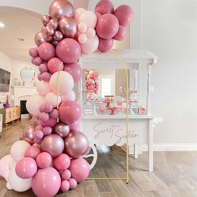 6.6FT Gold Metal Arch Backdrop Stand, Square Balloon Arch Stand Wedding Frame - Image 6
