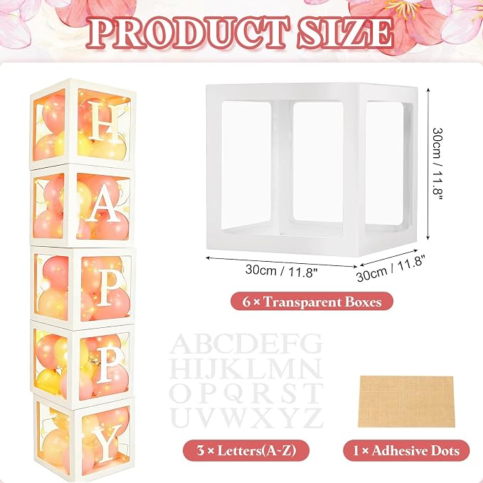 uxcell 5 Pcs Party Balloon Boxes, Transparent Balloon Boxes - Image 2