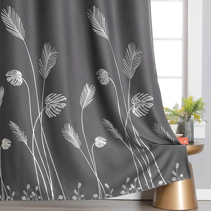 Dark Grey and Silver Blackout Curtains - Image 3
