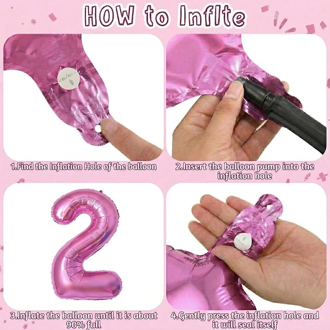 Pink Number 12 Balloon 40 Inch, Sleek Metallic Foil Party Supplies | Stunning - Image 5