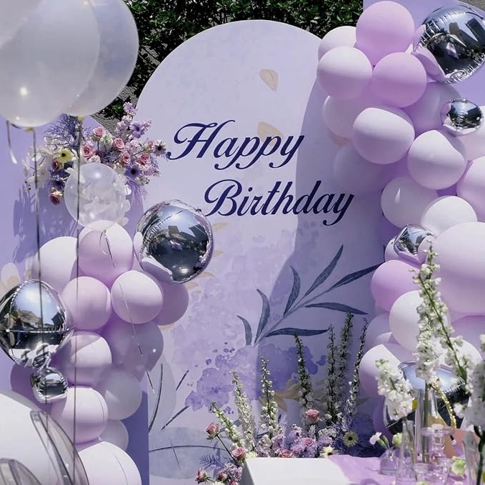 Voircoloria 90pcs Lilac Balloons Garland Arch Kit, 18 12 10 5 Inch | - Image 6