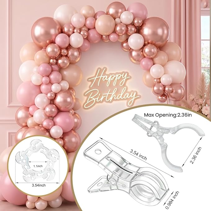 6Pack Clear Balloon Arch Clips w/ 50Pcs Balloon Arch Rings - Image 5