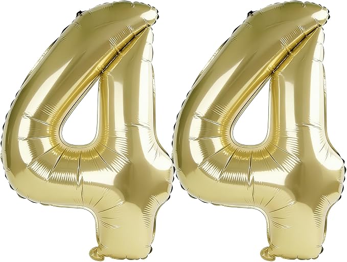 40 Inch Number 44 Balloons for 44th Birthday Party Decorations, 0-100 Champagne by FOBELEC