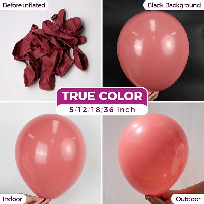 Bezente Dusty Pink Latex Party Balloons 100 Pack 12 inch | Blush Rose Pink - Image 2