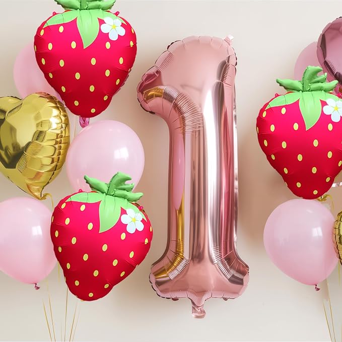 Strawberry Balloons 18" 4Pcs - Image 2