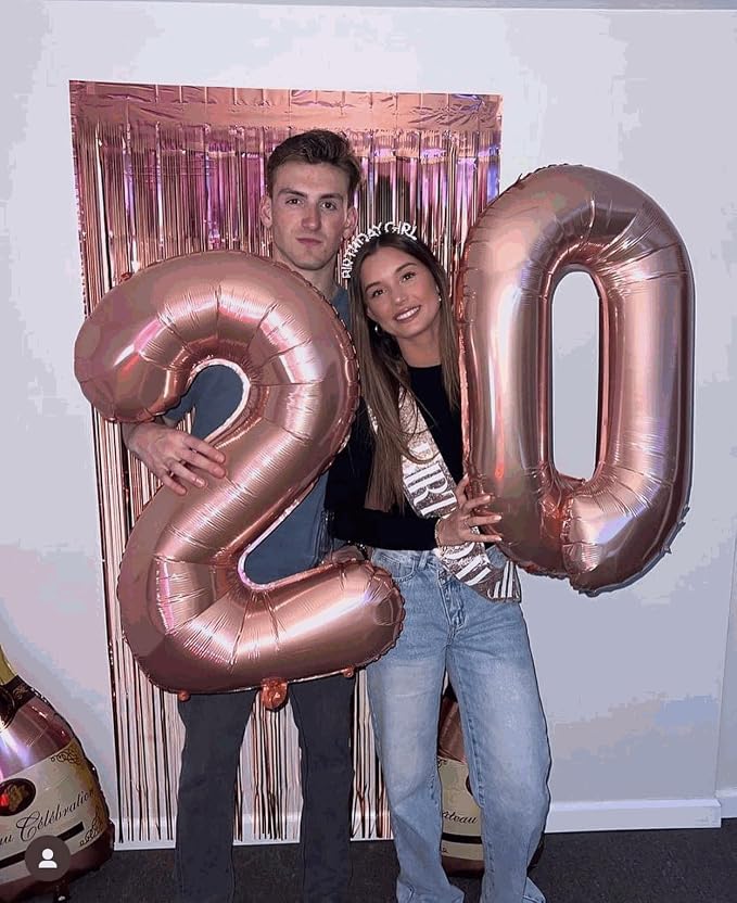 5 Balloon - Rose Gold Birthday Number Balloons, 40 Inch Party Decorations | - Image 3