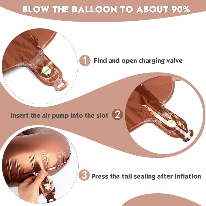 40 Inch Brown Number 5 Balloon Birthday Party Decorations - Image 6