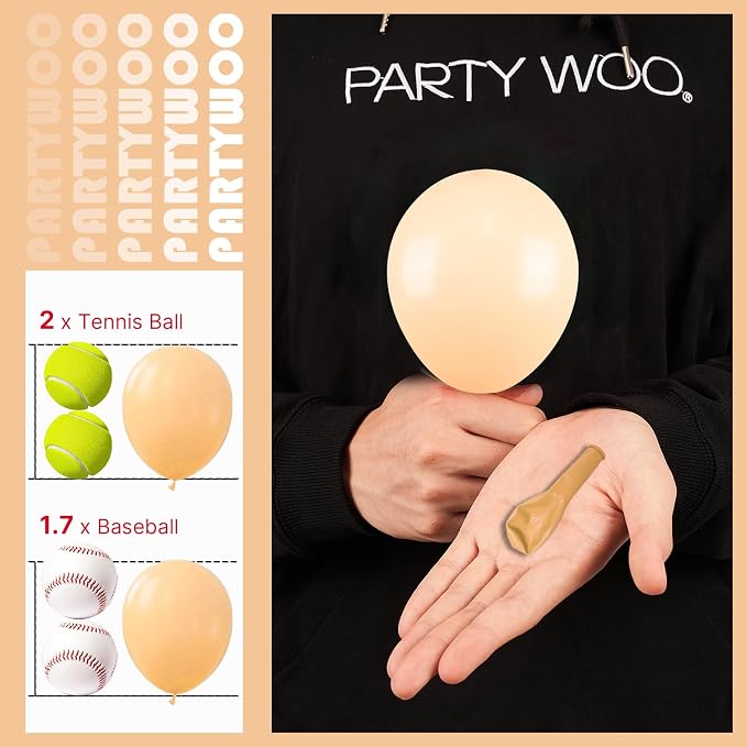 PartyWoo Nude Balloons 100pcs Latex Apricot Boho Balloons Helium 5 Inch | - Image 3