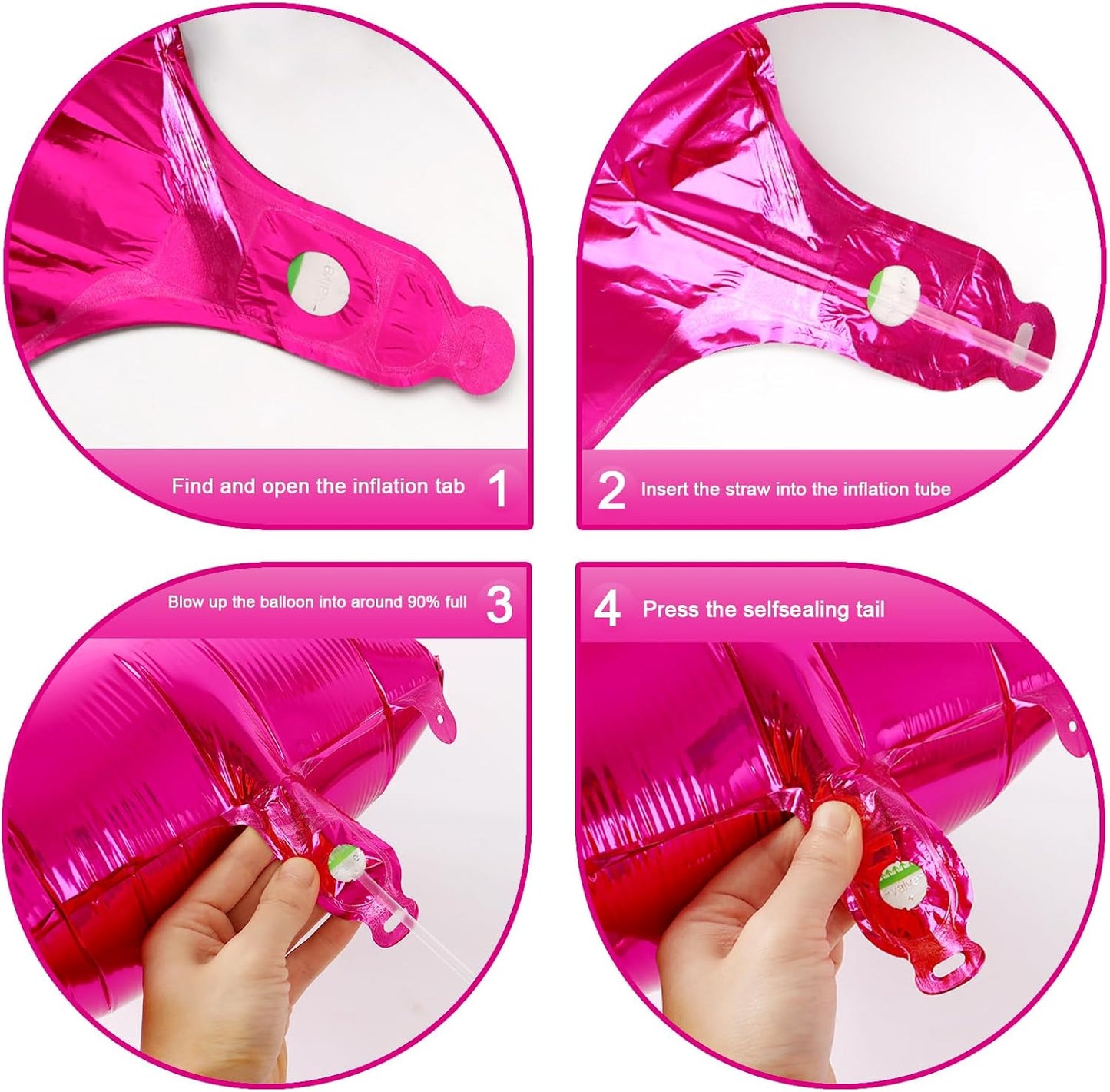 40 Inch Big Hot Pink Number 2 Balloon Birthday Decoration, Number 2 Helium Balloon 12 20 22 23 24 26 28 32 42 Celebration, Boy Girl Baby Anniversary Party Graduations Supplies Decorations