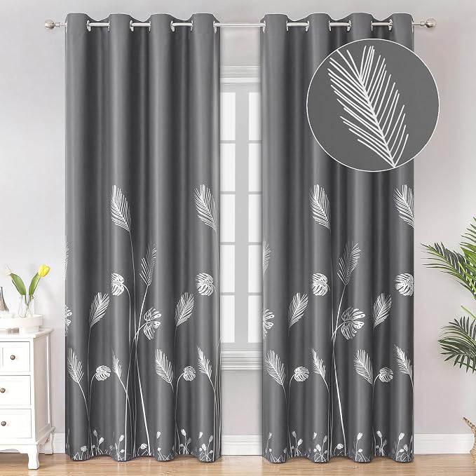 Blackout Curtains & Drapes 84 Inches Long 2 Panels Set by ESTELARTEXTILER