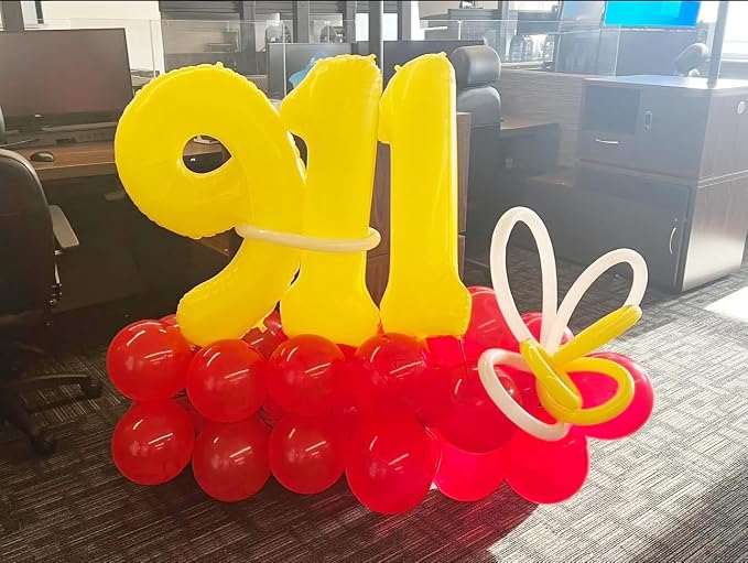 9 Balloon Number 40 Inch Yellow Balloons - Image 3
