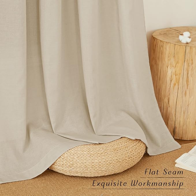 NICETOWN Linen Angora Window Curtains 84 inches Long, Grommet Thick Linen Blend - Image 2