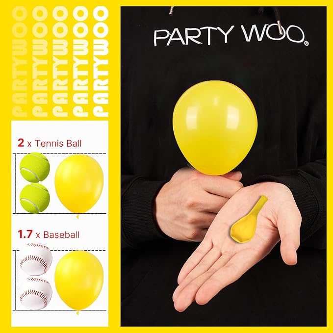 PartyWoo Yellow Balloons 50pcs Matte Yellow Small Latex Helium Balloons | 5 Inch - Image 3