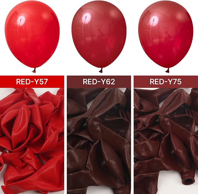 PartyWoo Burgundy Balloons 101pcs Dark Red Maroon Ruby Red Color | Balloons - Image 3