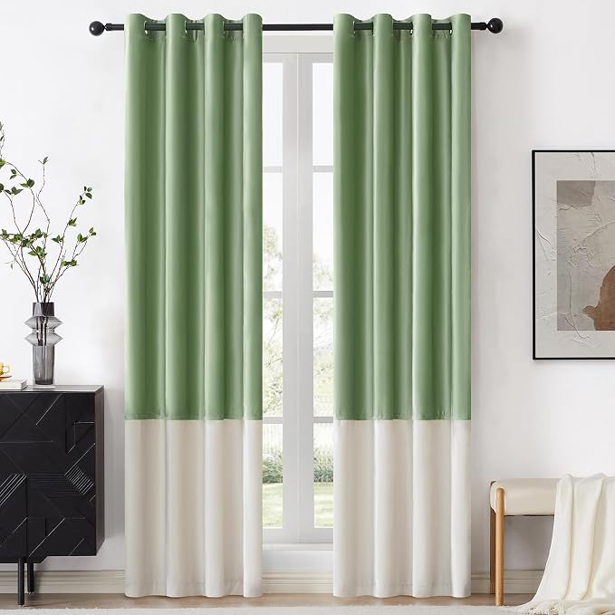 BULBUL Luxury Two Tone Velvet Curtains 108 inch by ModernShinyVelvetCurtains