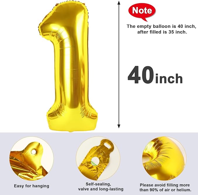 Number Balloons 40 Inch Gold 19 Balloon - Image 5