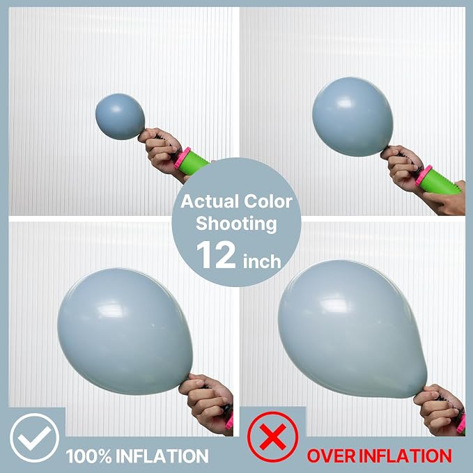PartyWoo Dusty Blue Balloons 100pcs Light Blue Aqua Boho Color | 12 Inch - Image 4