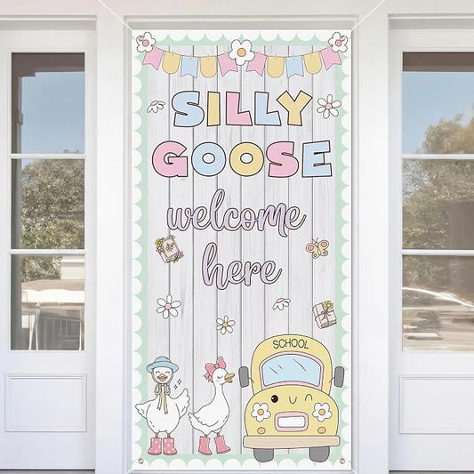 HunnmingRe Silly Goose Themed Classroom Decor Porch Goose Back to School Door by HunnmingRe