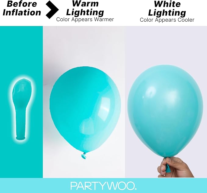 PartyWoo Teal Balloons 123pcs Turquoise Dark Teal Color 5 Inch | 18 12 10 5 - Image 3