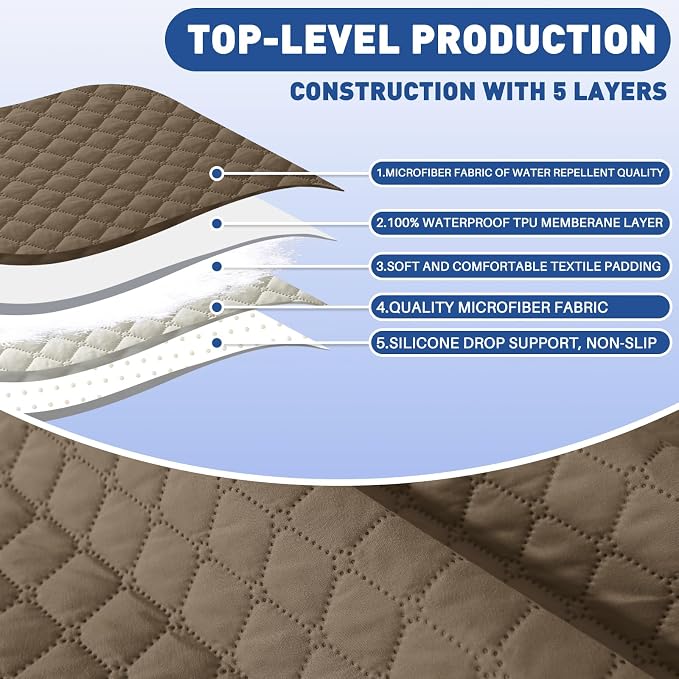 XINEAGE Waterproof Loveseat Sofa Cover, Washable Slipcover 2 Seater Couch Cover - Image 7