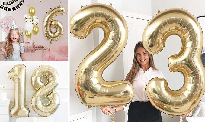 Light Gold Number 48 Foil Balloons 40 Inch White Gold 48 Mylar Balloon | 48th - Image 6