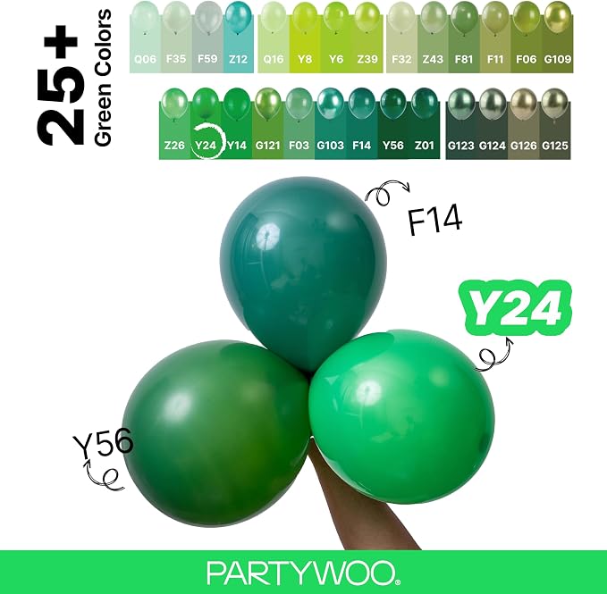 PartyWoo Green Balloons 140pcs Different Sizes of 18 12 10 5 Inch | Balloons - Image 4