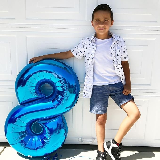 Blue Number 8 Balloon 40 Inch - Image 3