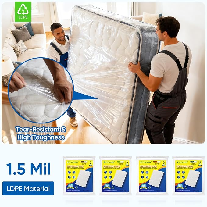 TICONN 2PK Plastic Mattress Bag - Image 7