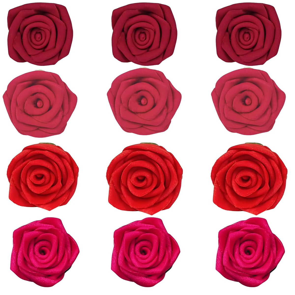 Confect Edible Rose Toppers – Pack of 12 Edible Roses for Cake, Cupcake & Doughnut Decorating – Elegant Ombre Floral Toppers for Desserts-Vegan, Dairy-Free, Palm Oil-Free - Pack of 12