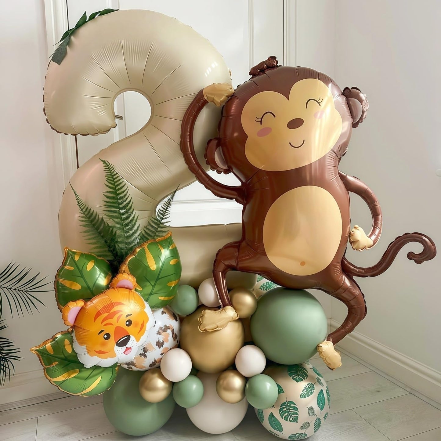 Cream 6 Balloon Number 40 Inch Cream White Number 6 Balloon Helium Mylar 6 Balloon for Birthday Party Decoration
