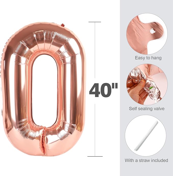 Number Balloons 50 Balloon 40 inch Rose Gold - Image 6
