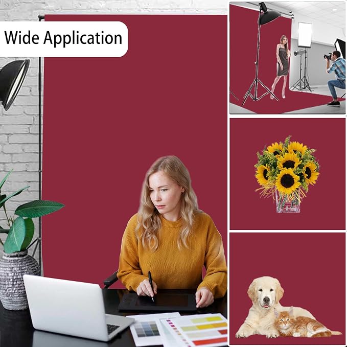 Burgundy Photography Backdrop for Photoshoot, Fabric 10x20ft | Versatile Studio - Image 2