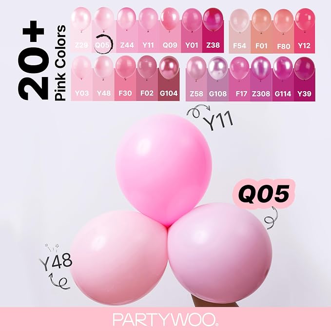 PartyWoo Baby Pink Balloons 145pcs Pastel Pale Light Pink Color | 18 12 10 5 - Image 4