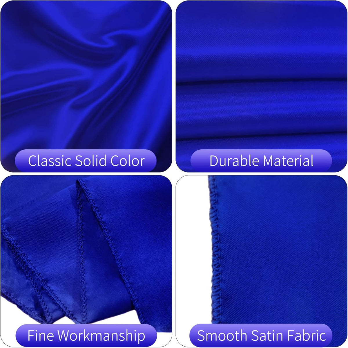 50 PCS Satin Chair Sashes Bows Decorative Universal Chair Cover Chair Ribbon Ties Back Sash for Wedding Birthday Party Ceremony Reception Hotel Events Banquet Restaurant Decor(7 x108 inch,Royal Blue)