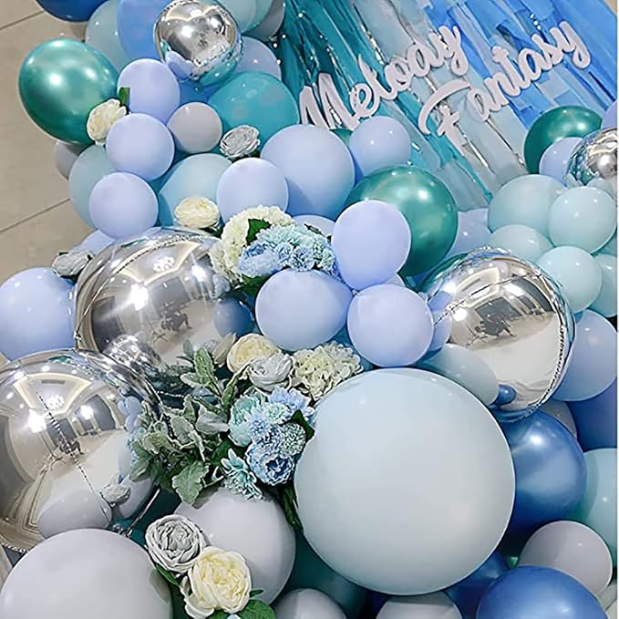 22 Inch Blue and Silver Foil Balloons - Image 3