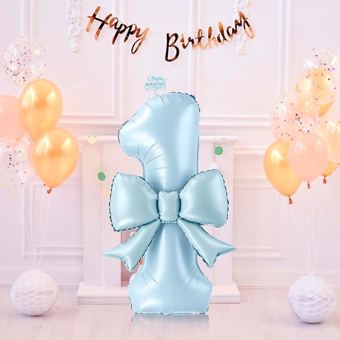 40 Inch Number 1 Balloon with Bow, Coquette Aesthetic Foil Balloon - Image 7