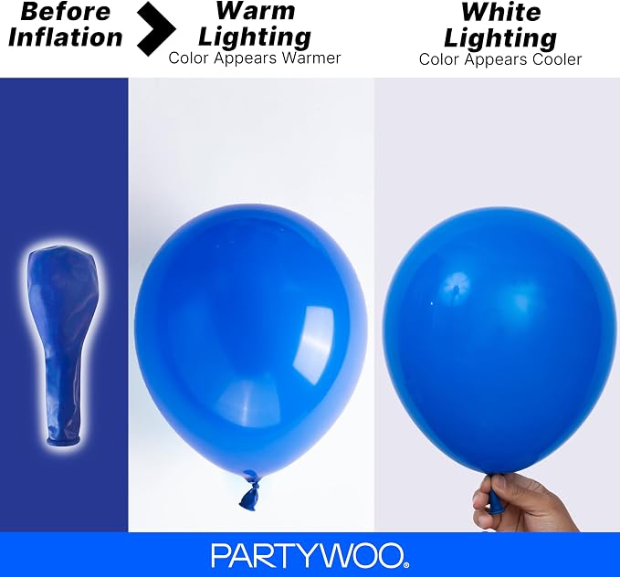 PartyWoo Royal Blue Balloons 140pcs Dark Blue Balloons Different Sizes | 18 12 - Image 3