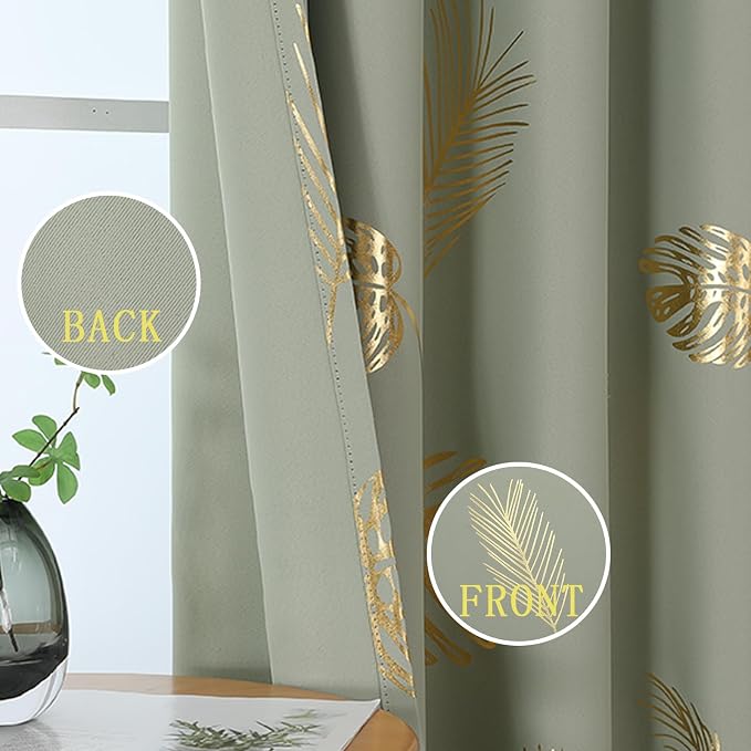 Sage Green Thermal Insulated Blackout Curtains 72 Inches Long - Image 4