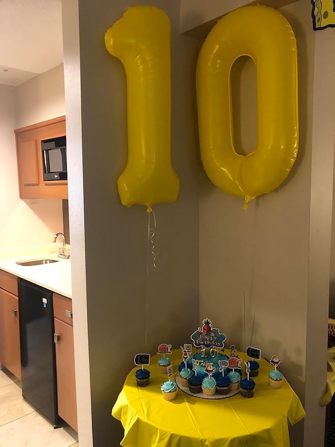 1 Balloon Number 40 Inch Yellow Balloons - Image 4