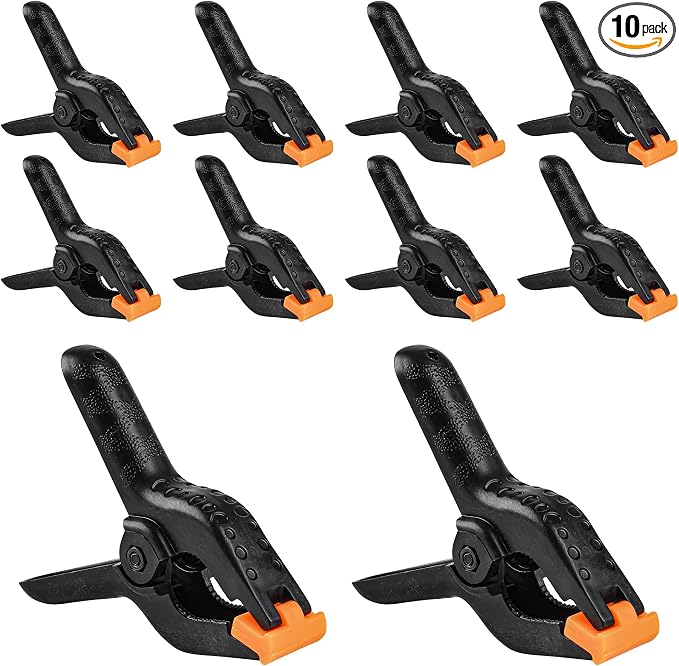 10 PCS Spring Clamps, LongYeah 4.5 Inch Plastic Spring Clips Heavy duty by LongYeah