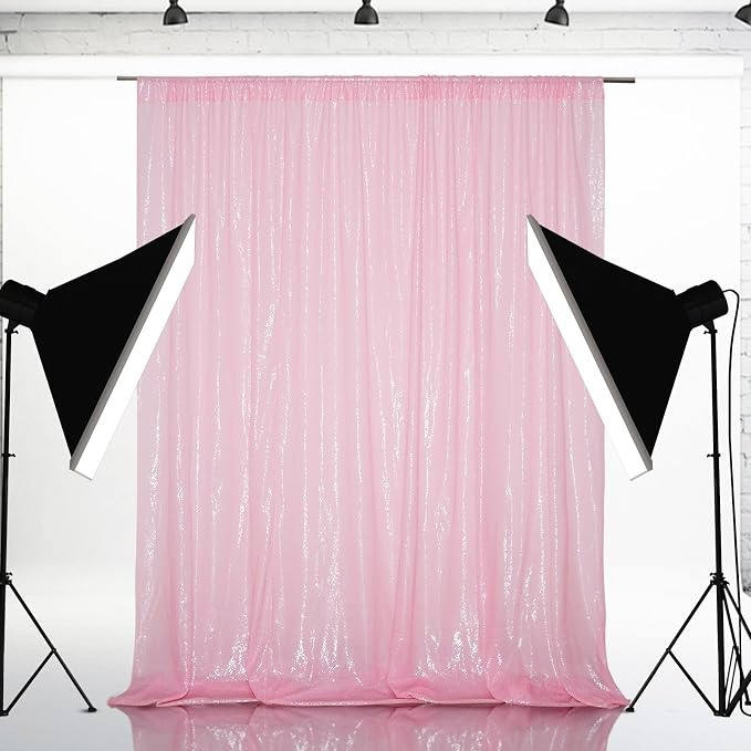 Eternal Beauty Pink 3mm Sequin Backdrop 10x10 Ft - Image 2