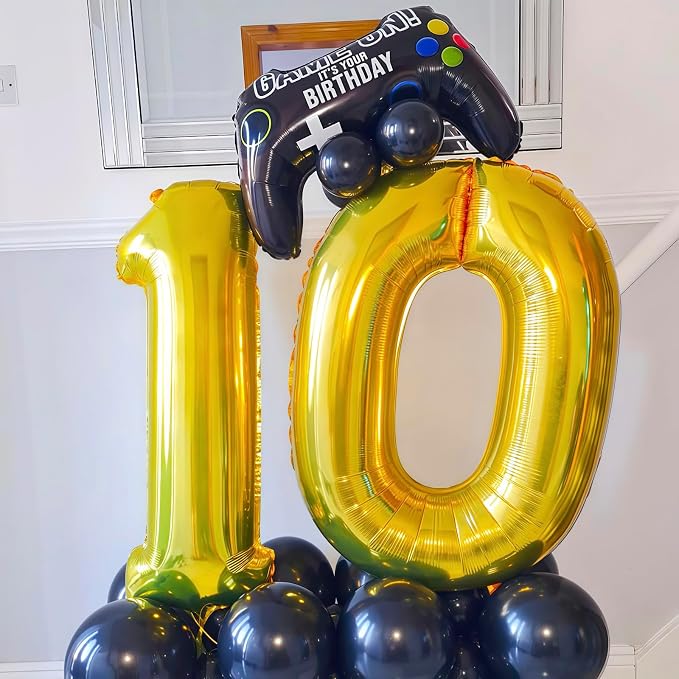Gold 1 Balloon Number, 40 Inch Number 1 Balloon Large Gold 1 Foil Mylar Helium - Image 7