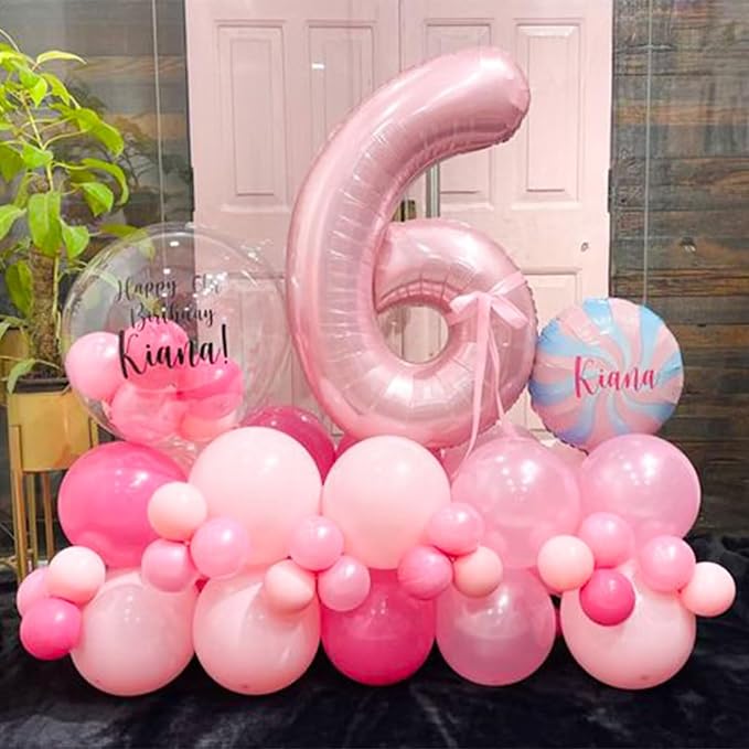 Light Pink 9 Balloon, 40 Inch Large Pastel Pink Foil Helium Number Balloons 0-9 - Image 5