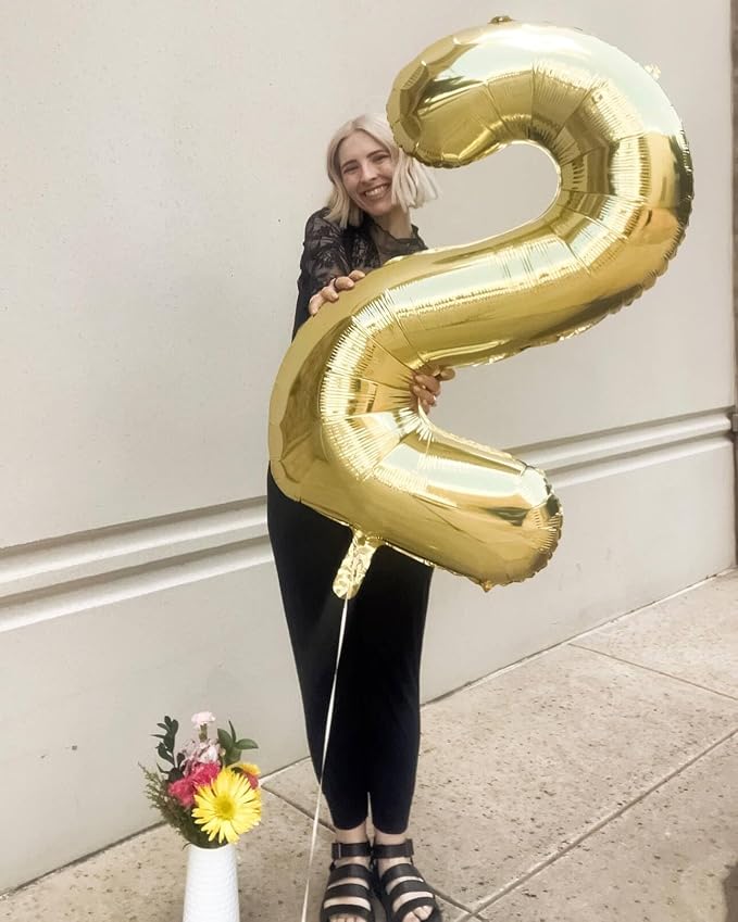 Light Gold Number 0 Balloon 40 Inch, 0th Birthday Decorations Men Women | Foil - Image 3