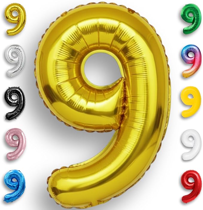 Gold Number Balloon 9 Mylar Foil Balloons 40 inch by Unknown