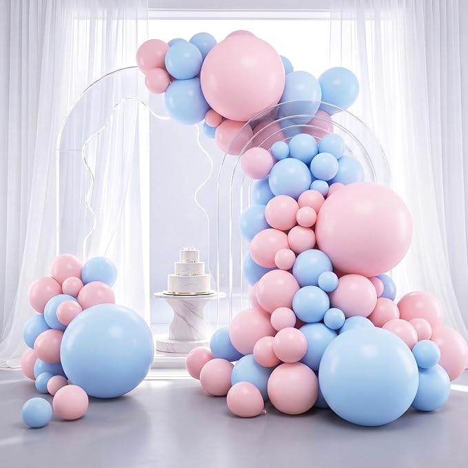 RUBFAC Gender Reveal Pink and Blue Balloons Party Decorations 129pcs | by RUBFAC