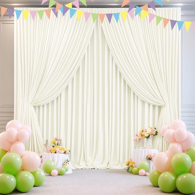 6 Panels Ivory Backdrop Curtains - Image 9