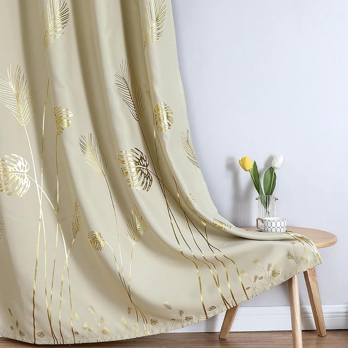 Beige Blackout Curtains 84 Inches Long, Room Darkening Curtains - Image 7