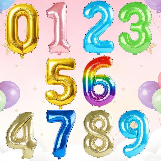 40 Inch Number 96 Balloons for 96th Birthday Party Decorations, 0-100 Rainbow - Image 6