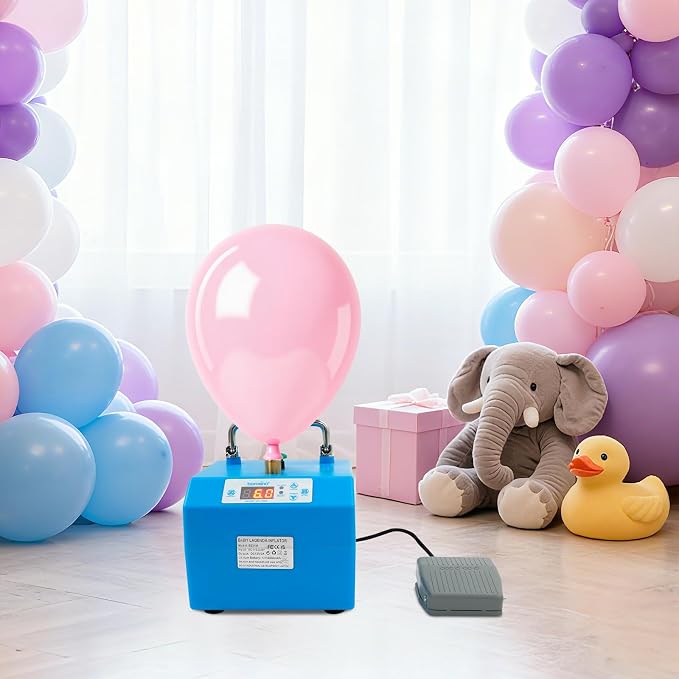 Electric Balloon Pump with Timer Pedal & Control, Portable Inflator Blower | - Image 2